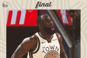 6+4+10！勇士发布赢球海报：封面为追梦格林怒吼瞬间