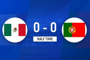 半场-葡萄牙0-0墨西哥 拉莫斯推射中柱菲利克斯吊射造险