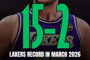状态正佳！湖人三月份打了17场比赛 战绩15胜2负