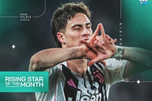 4场2球2助！伊尔迪兹当选意甲3月最佳年轻球员