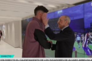 弗洛伦蒂诺赛前轻轻给了巴尔韦德一巴掌,和贝林厄姆低声交流