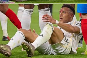 血迹明显！姆巴佩脸部被对手打到后眼角流血，裁判最终未判点