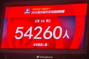 朱艺：超5.4万人观战渝超决赛，目前是观众数最多的国内业余赛事