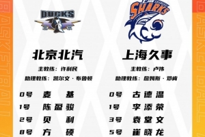 京沪大战大名单:周琦陈盈骏王哲林张镇麟领衔 麦基古德温在列