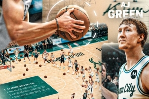 超越雷·阿伦!AJ·格林单季三分数超300记 加冕队史单赛季三分王