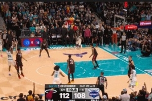 刺激!布兰登·米勒关键三分命中 帮助黄蜂追到1分