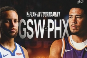 两大神射手!太阳官推发布附加赛预热海报:布克VS库里